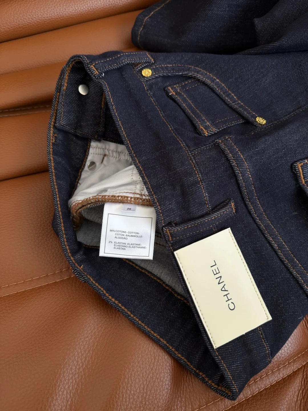 CHANEL Trousers Denim Blue-Black S-L B45202609061395 - Image 8