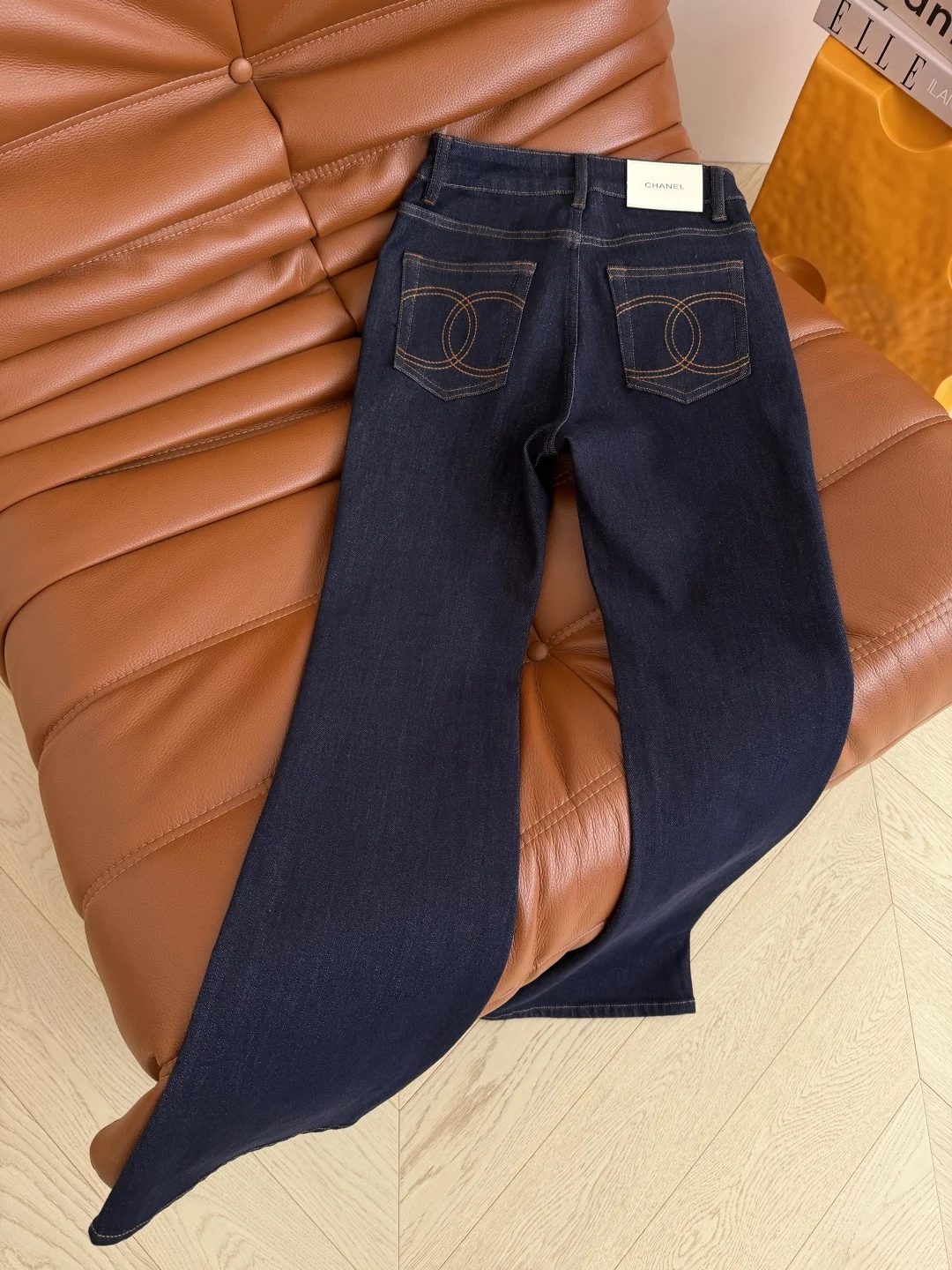 CHANEL Trousers Denim Blue-Black S-L B45202609061395 - Image 9