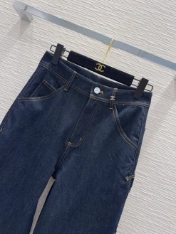Alternative view of CHANEL Trousers Denim Blue-Gold SML B65202609063588