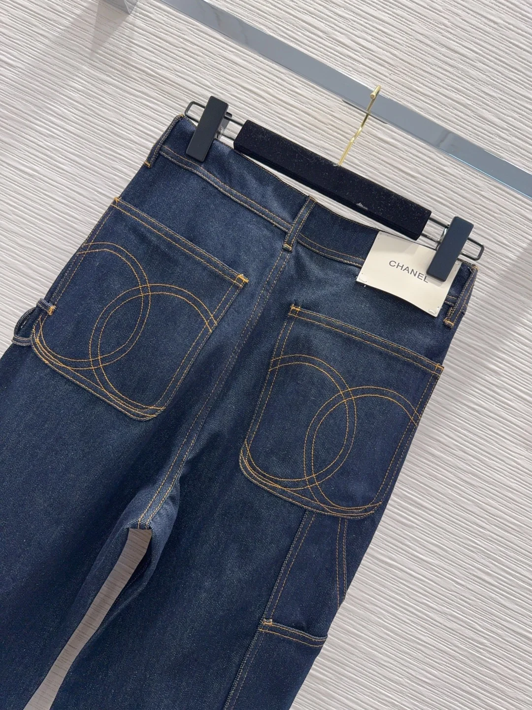 CHANEL Trousers Denim Blue-Gold SML B65202609063588 - Image 8
