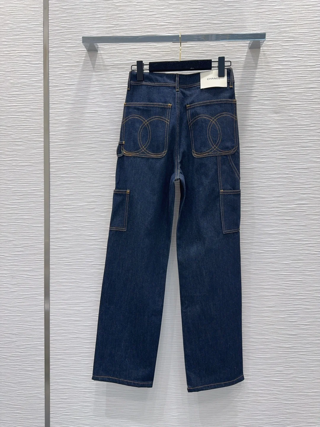 CHANEL Trousers Denim Blue-Gold SML B65202609063588 - Image 9