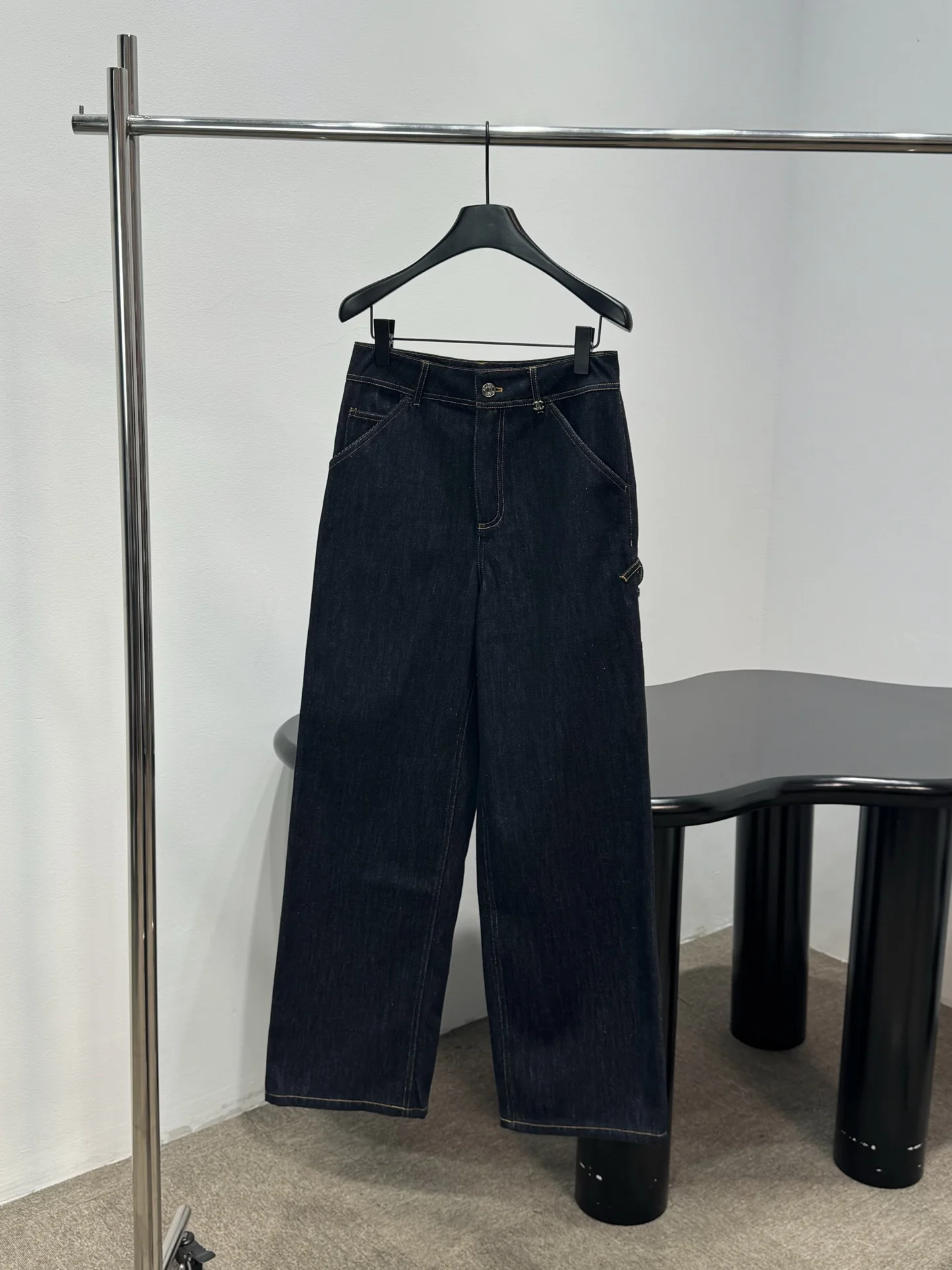 CHANEL Trousers Denim Dark Blue S M L C30202609061723