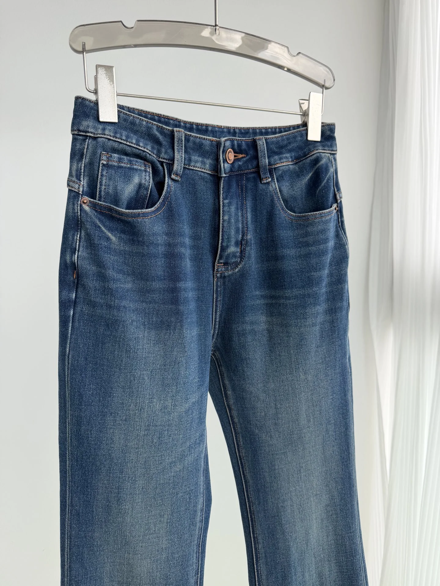 CHANEL Trousers Stretch Denim Blue 26-30 B45202609063563 - Image 3