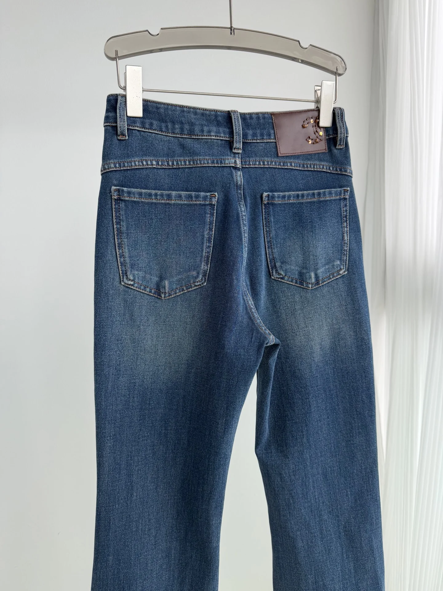 CHANEL Trousers Stretch Denim Blue 26-30 B45202609063563 - Image 6