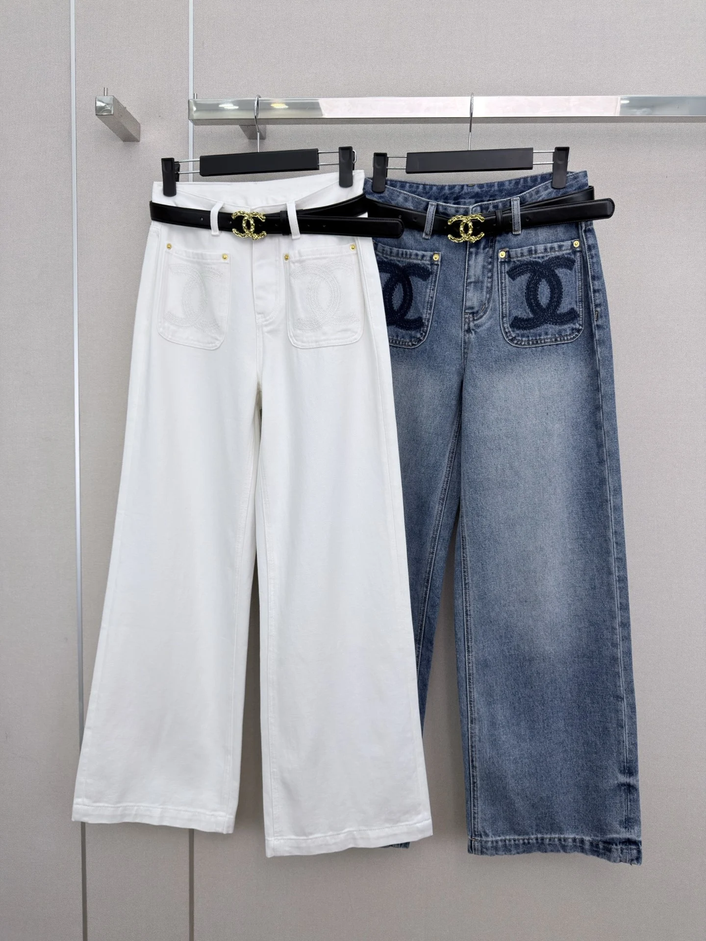 CHANEL Trousers White-Blue S-L B05202609062656