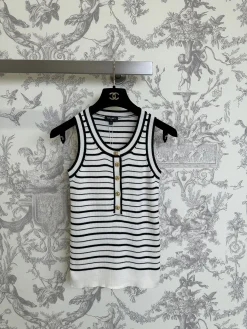 CHANEL Vests Knit White-Black S-M-L A85202609062770