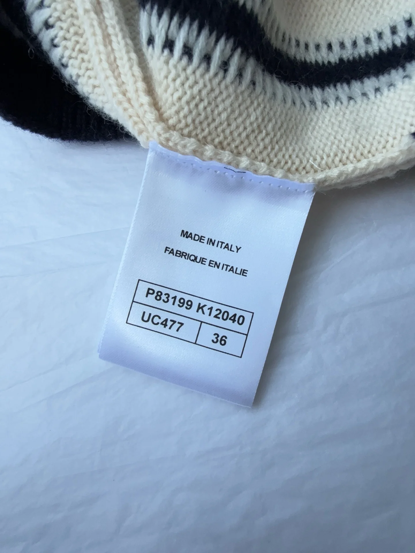 CHANEL Vests Wool Cashmere Cream-Navy 36-40 C30202609062866 - Image 8