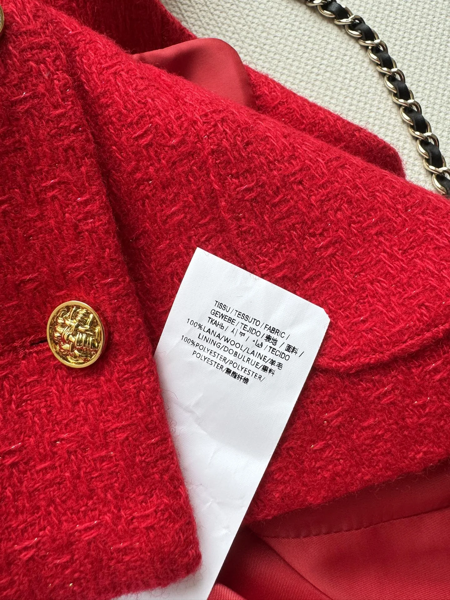 CHANEL Vests Wool Red-Gold S-L B85202609061585 - Image 7