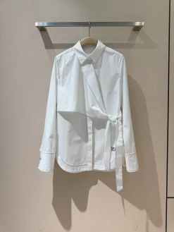 CHLOE Shirts Cotton Poplin White-Black S-XL B40202609062985