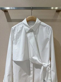 Alternative view of CHLOE Shirts Cotton Poplin White-Black S-XL B40202609062985