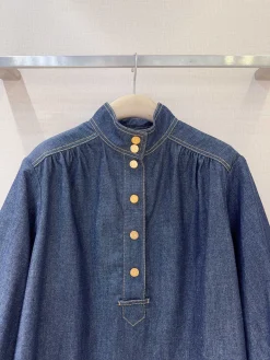 Alternative view of CHLOE Shirts Denim Blue-Gold S-XL B50202609060091