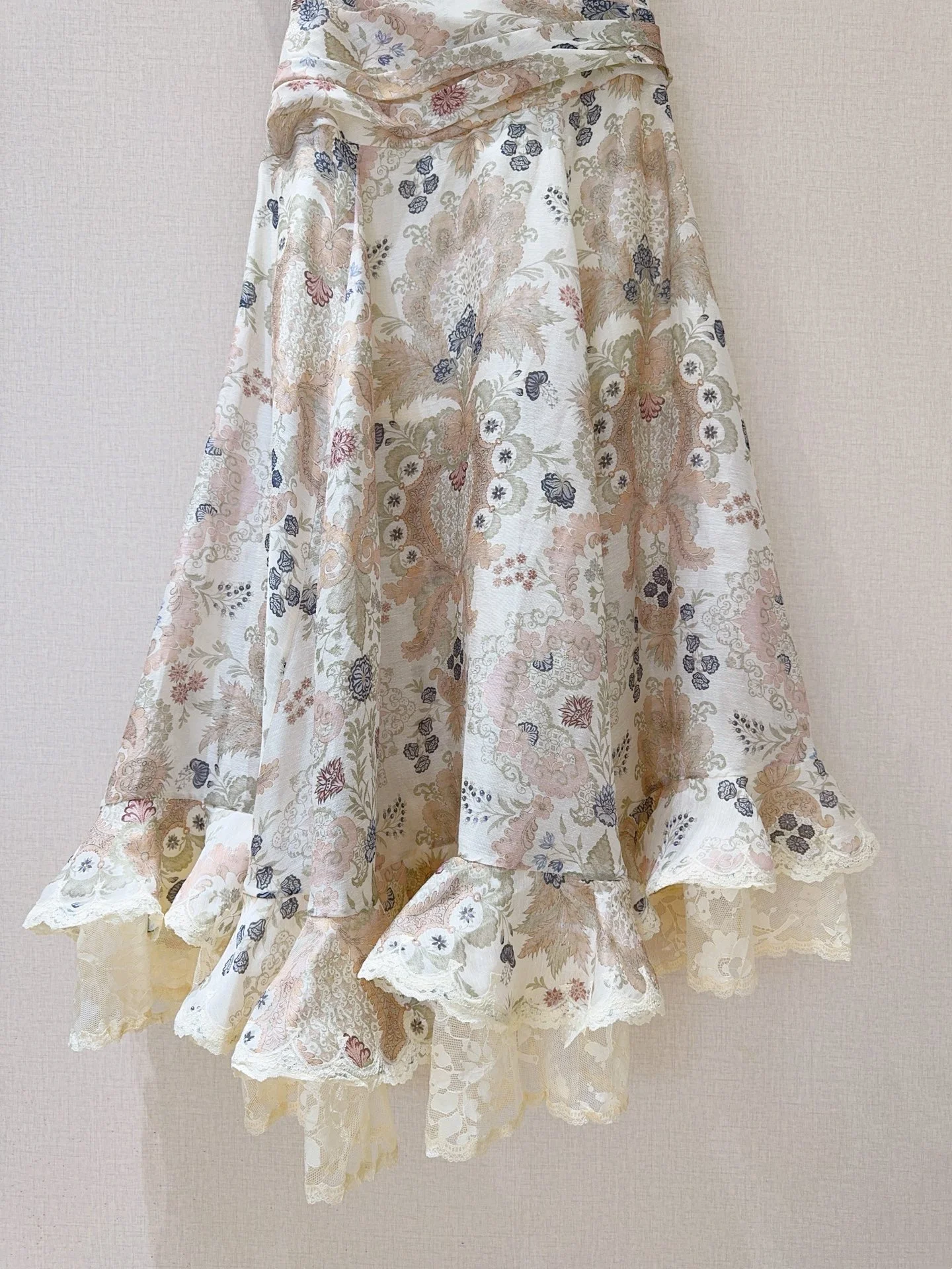CHLOE Skirts Silk Linen Cream-Pink S-XL E10202609063003 - Image 5