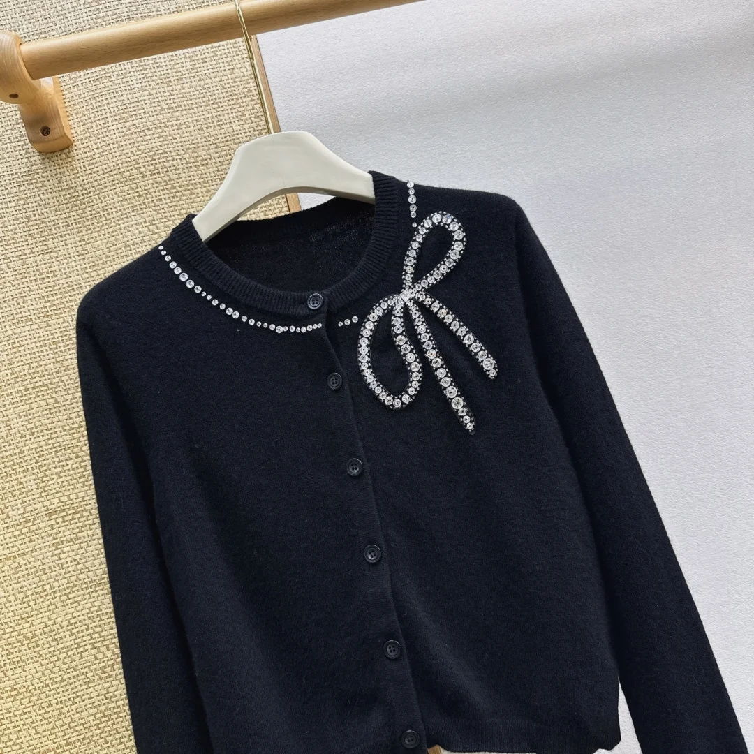 CHLOE Sweaters Wool Knit Black-Silver S-L B65202609060459 - Image 3