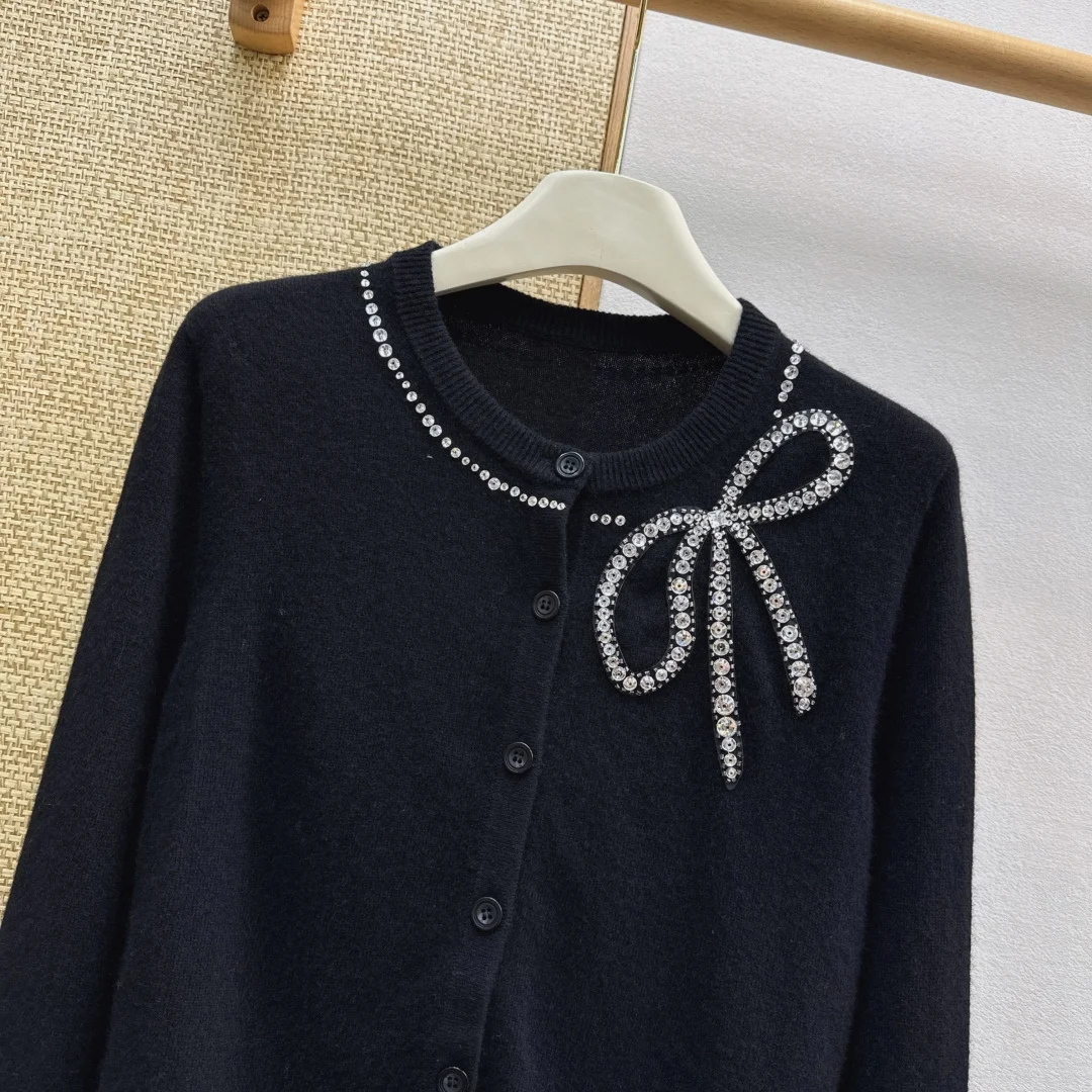 CHLOE Sweaters Wool Knit Black-Silver S-L B65202609060459 - Image 4