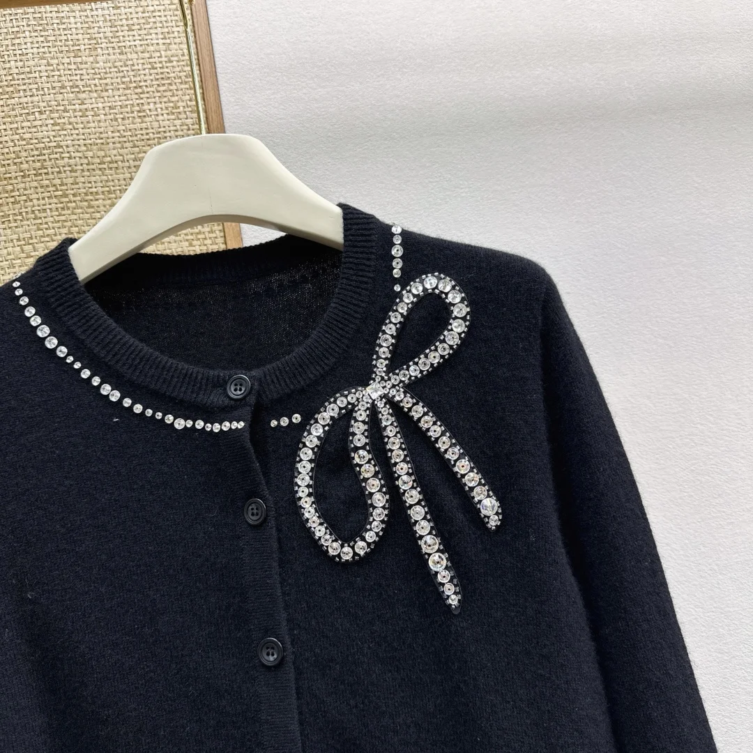 CHLOE Sweaters Wool Knit Black-Silver S-L B65202609060459 - Image 5