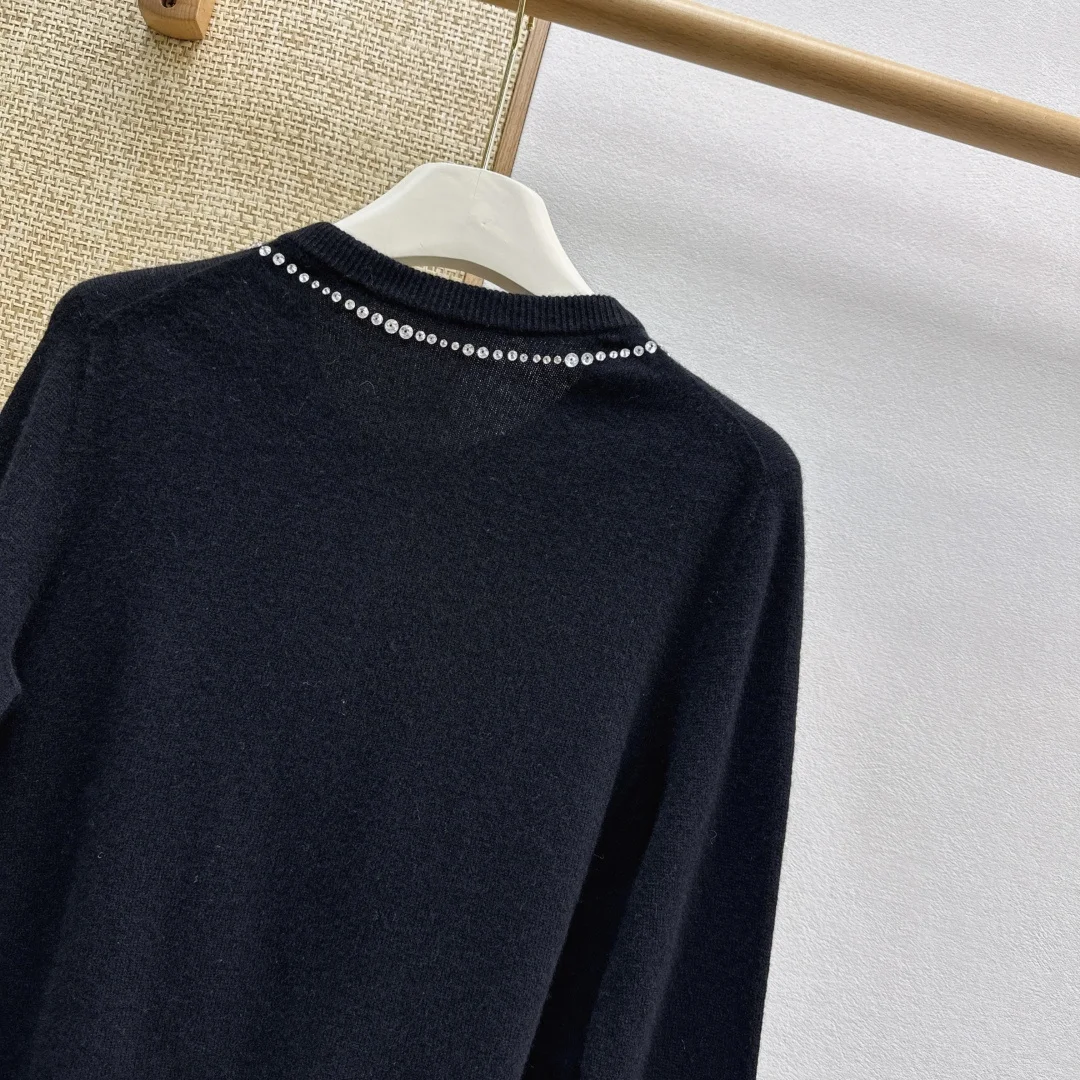 CHLOE Sweaters Wool Knit Black-Silver S-L B65202609060459 - Image 9