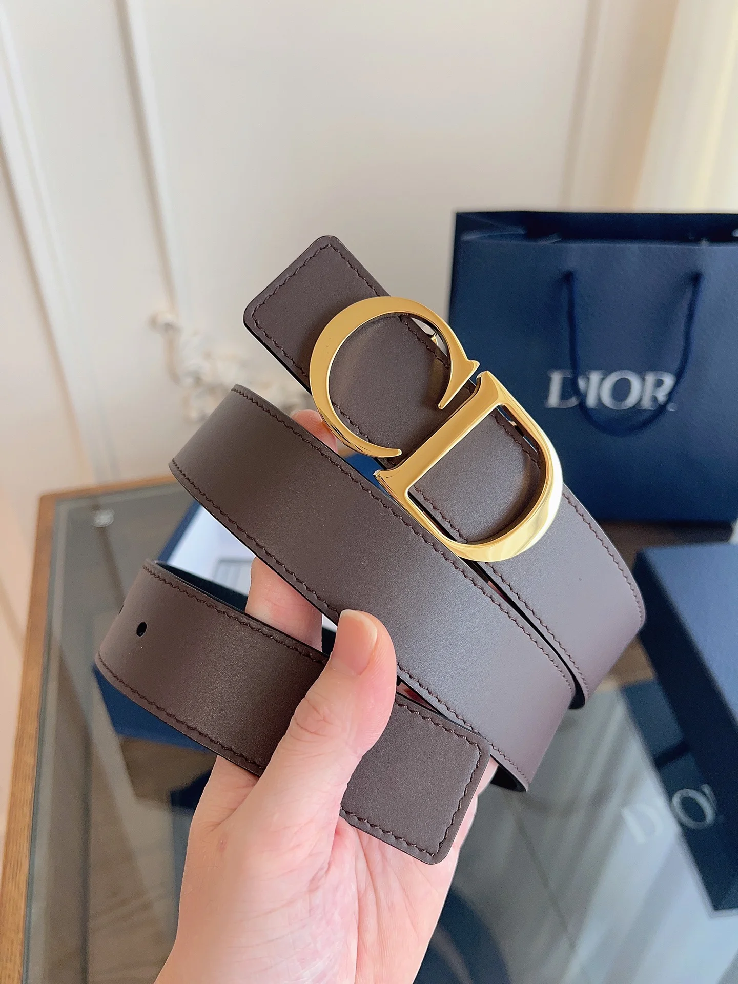 DIOR Belts Brown-Gold A60202609070084