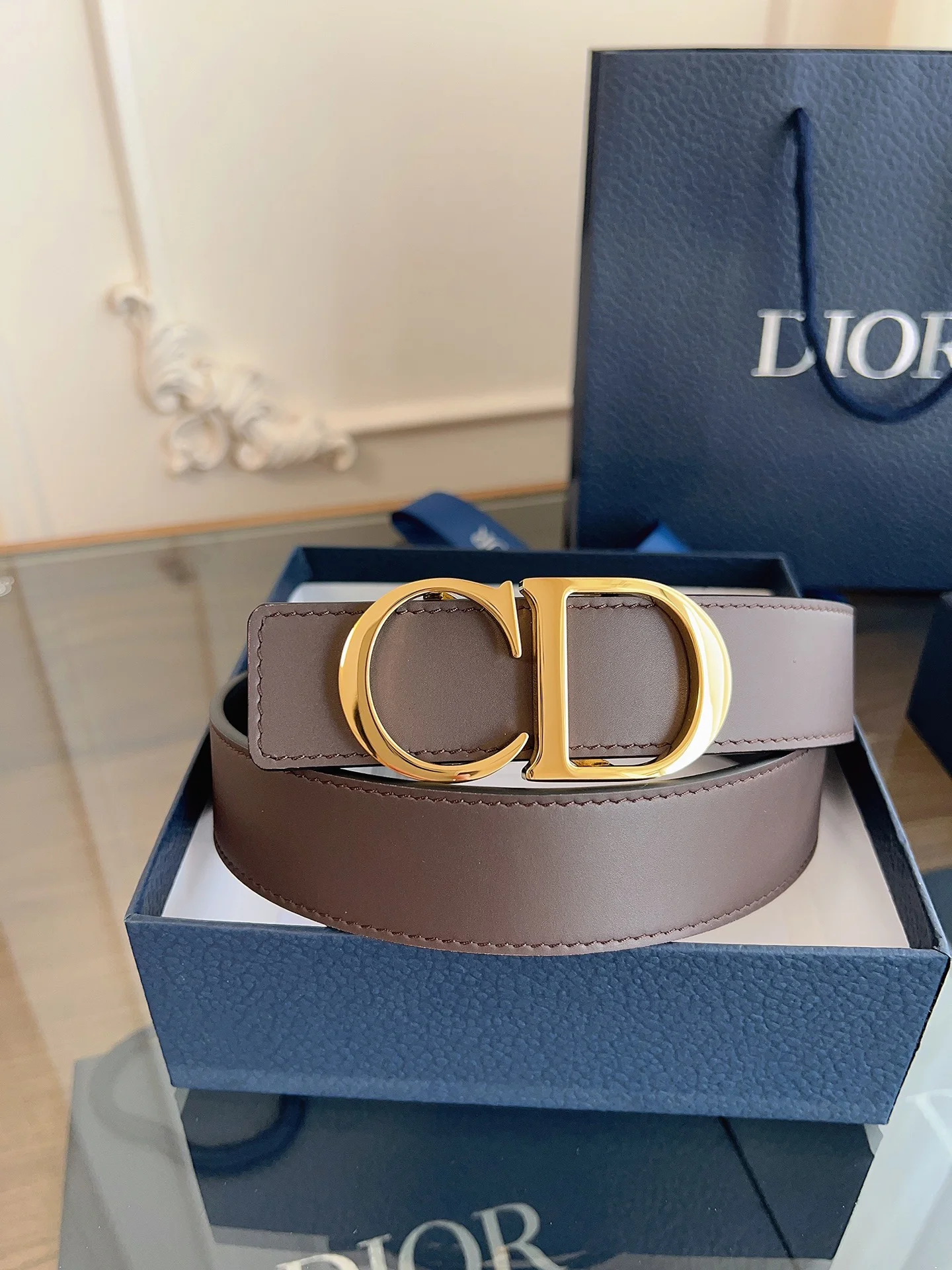 DIOR Belts Brown-Gold A60202609070084 - Image 2