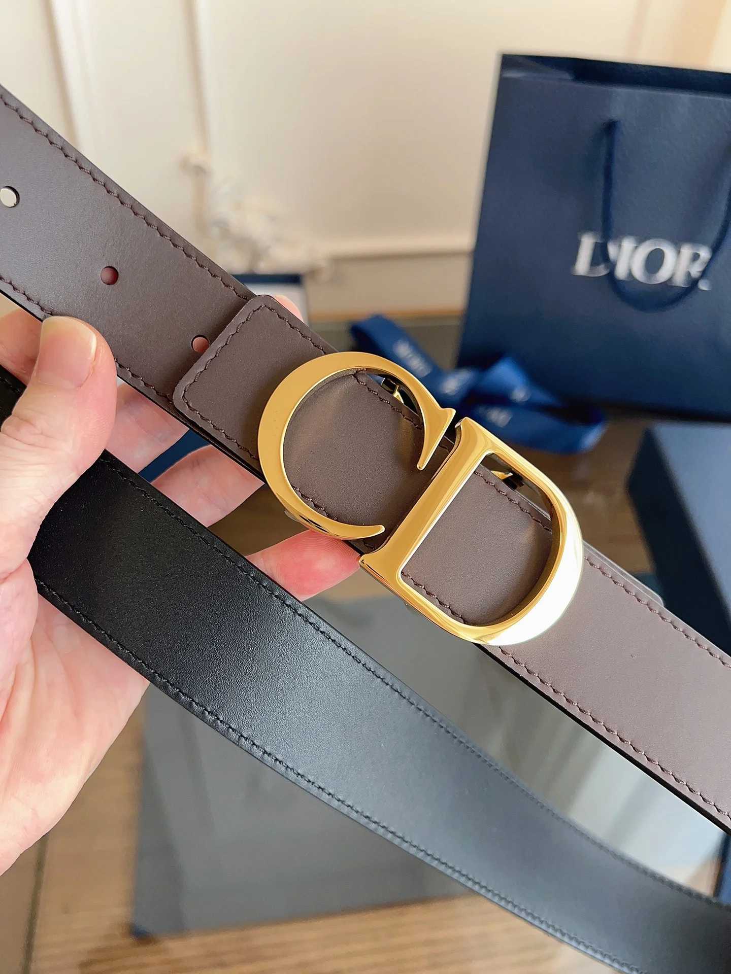 DIOR Belts Brown-Gold A60202609070084 - Image 6