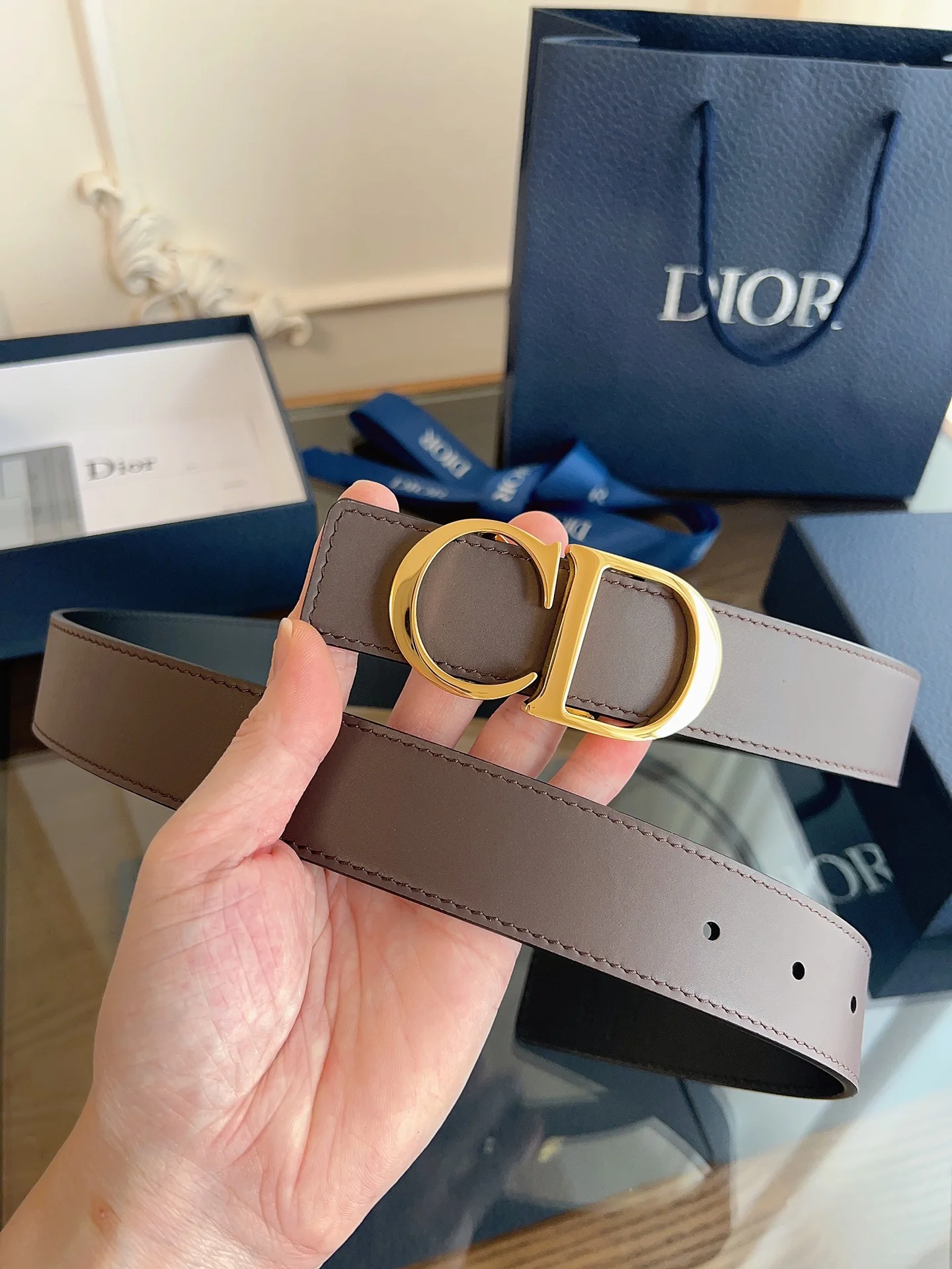 DIOR Belts Brown-Gold A60202609070084 - Image 9