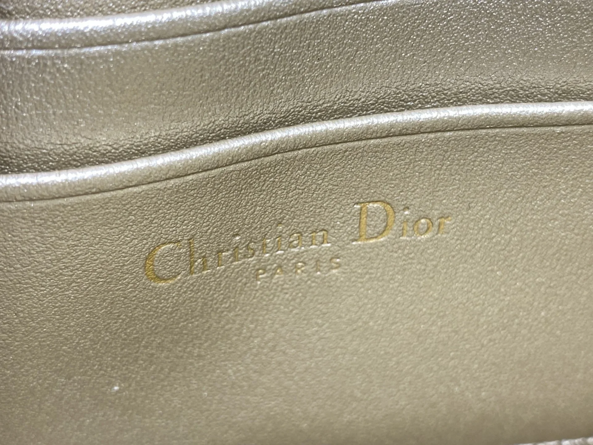 DIOR Clutches Bags Ostrich Embossed Leather Gold 21X11X5CM F50202609090149 - Image 9