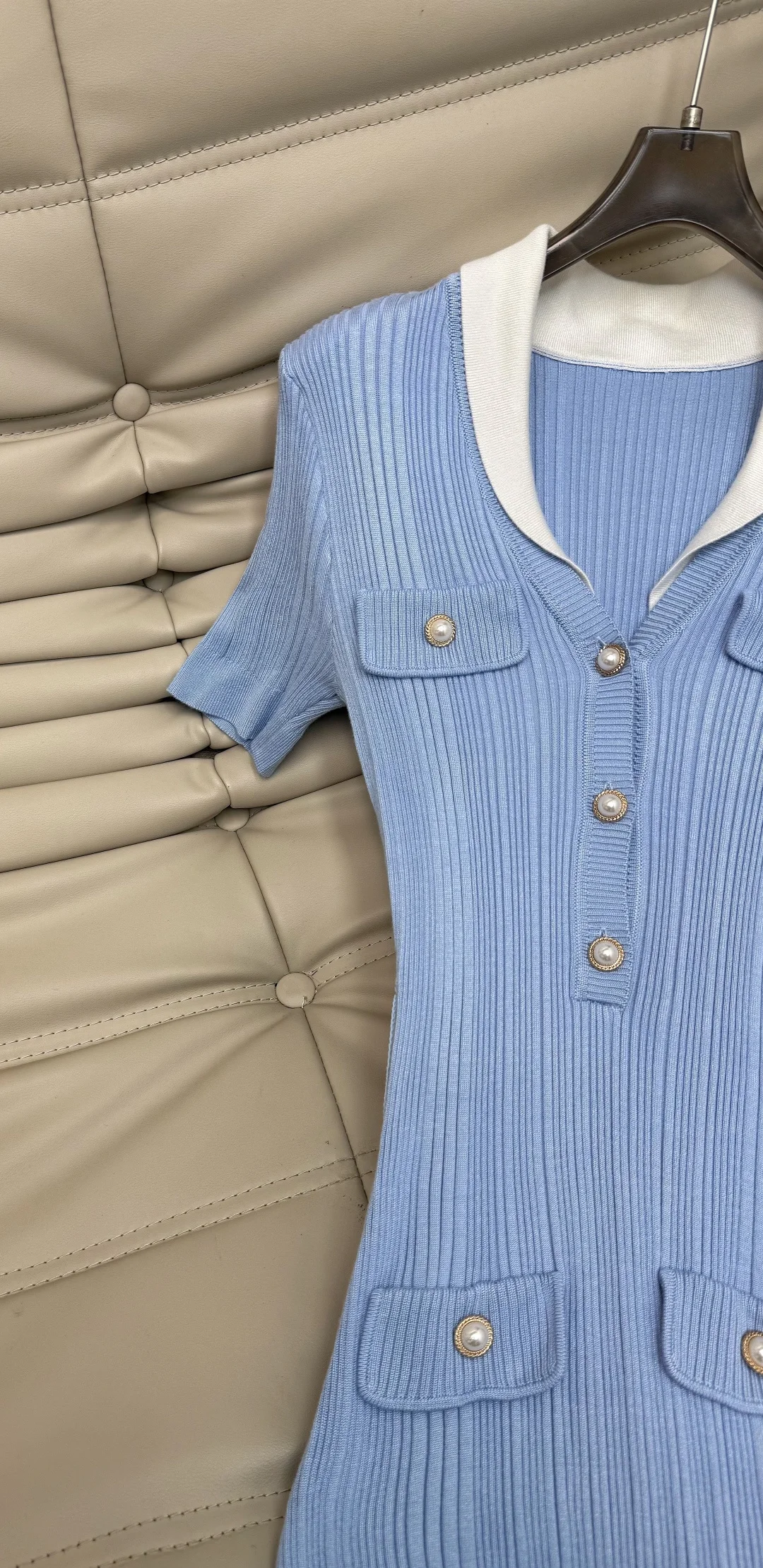 DIOR Dresses Knit Blue-White S-M-L C70202609063148 - Image 3