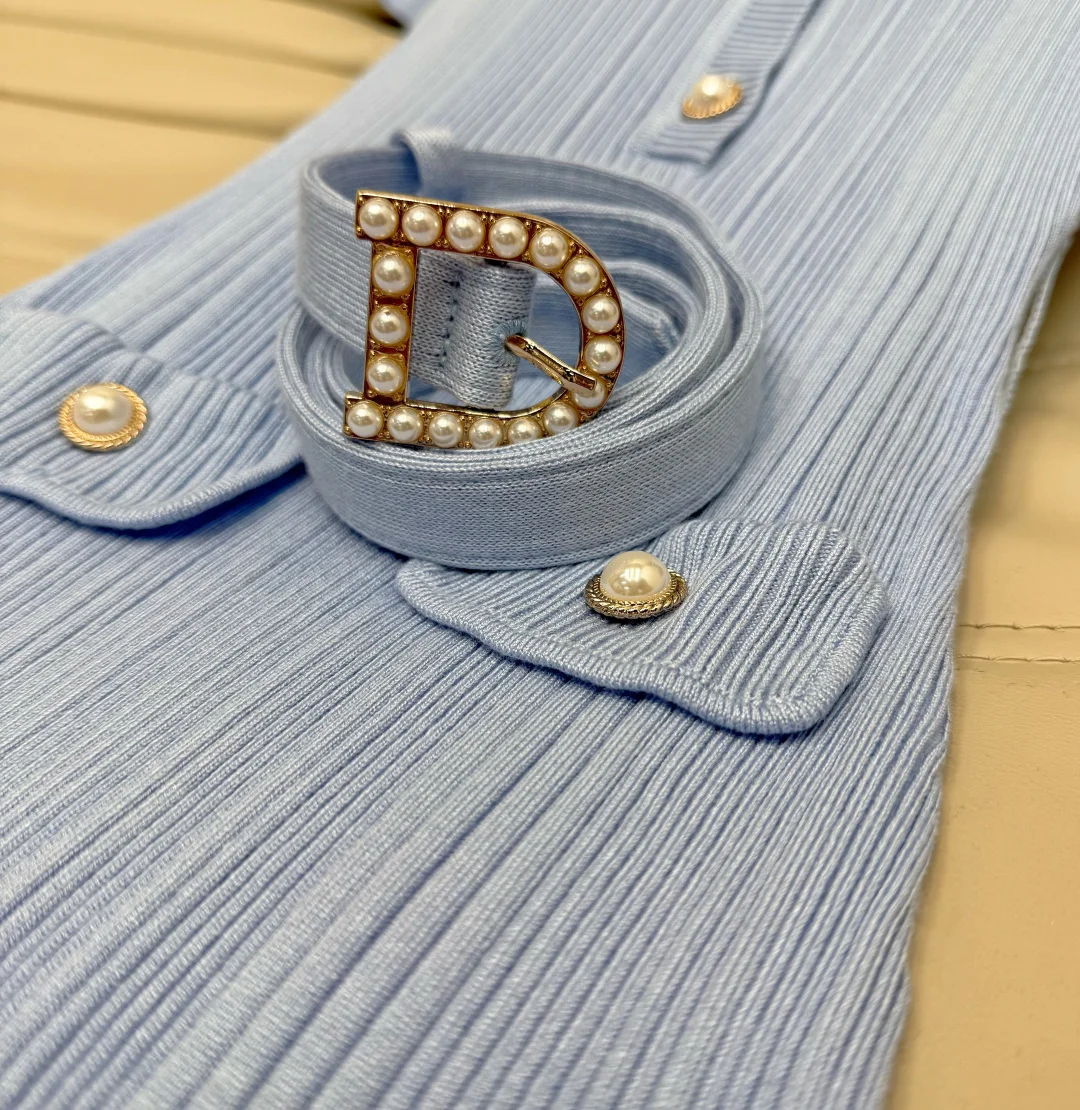 DIOR Dresses Knit Blue-White S-M-L C70202609063148 - Image 5