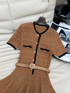 Alternative view of DIOR Dresses Knit Brown-Black S-L D10202609063149