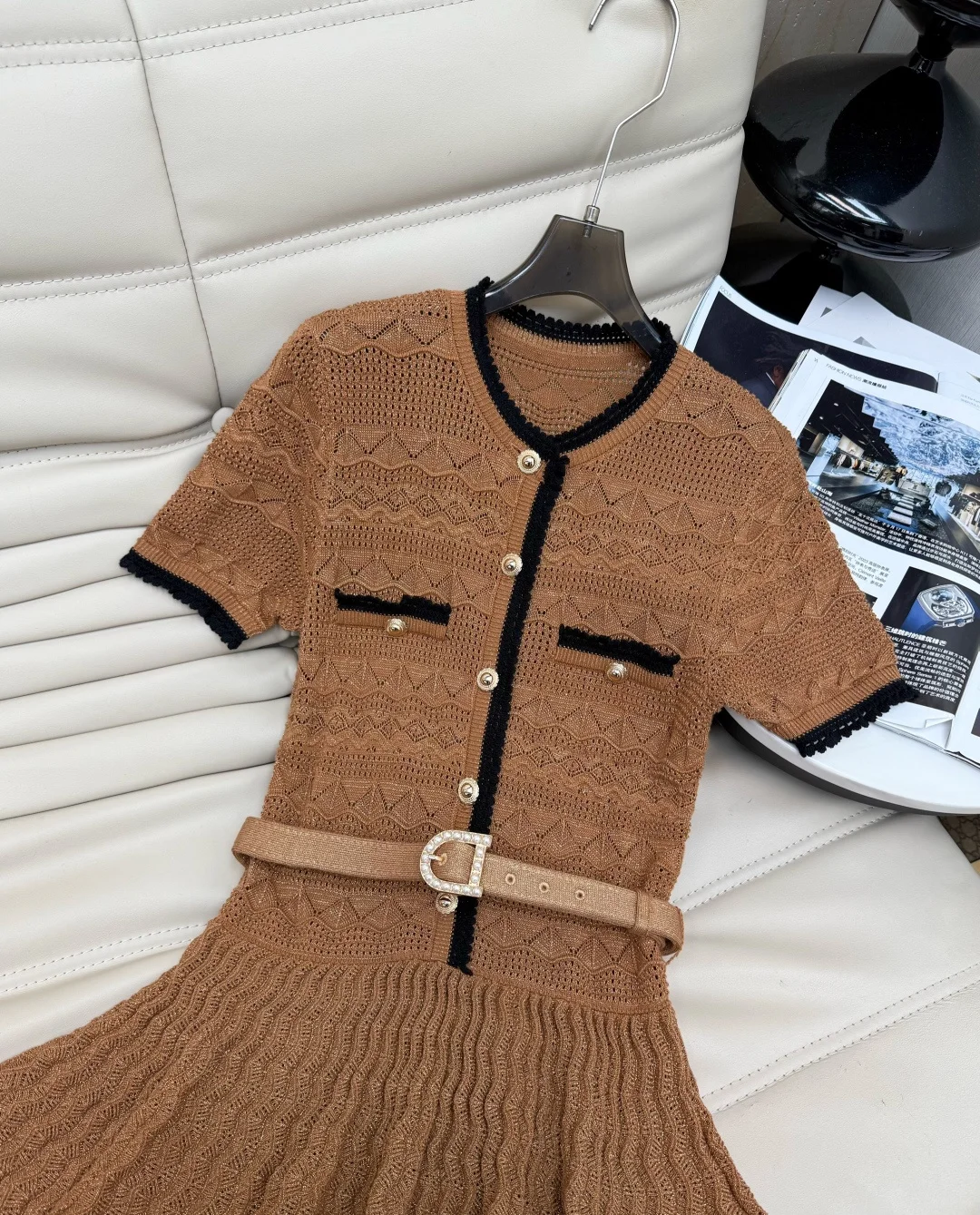 DIOR Dresses Knit Brown-Black S-L D10202609063149 - Image 2