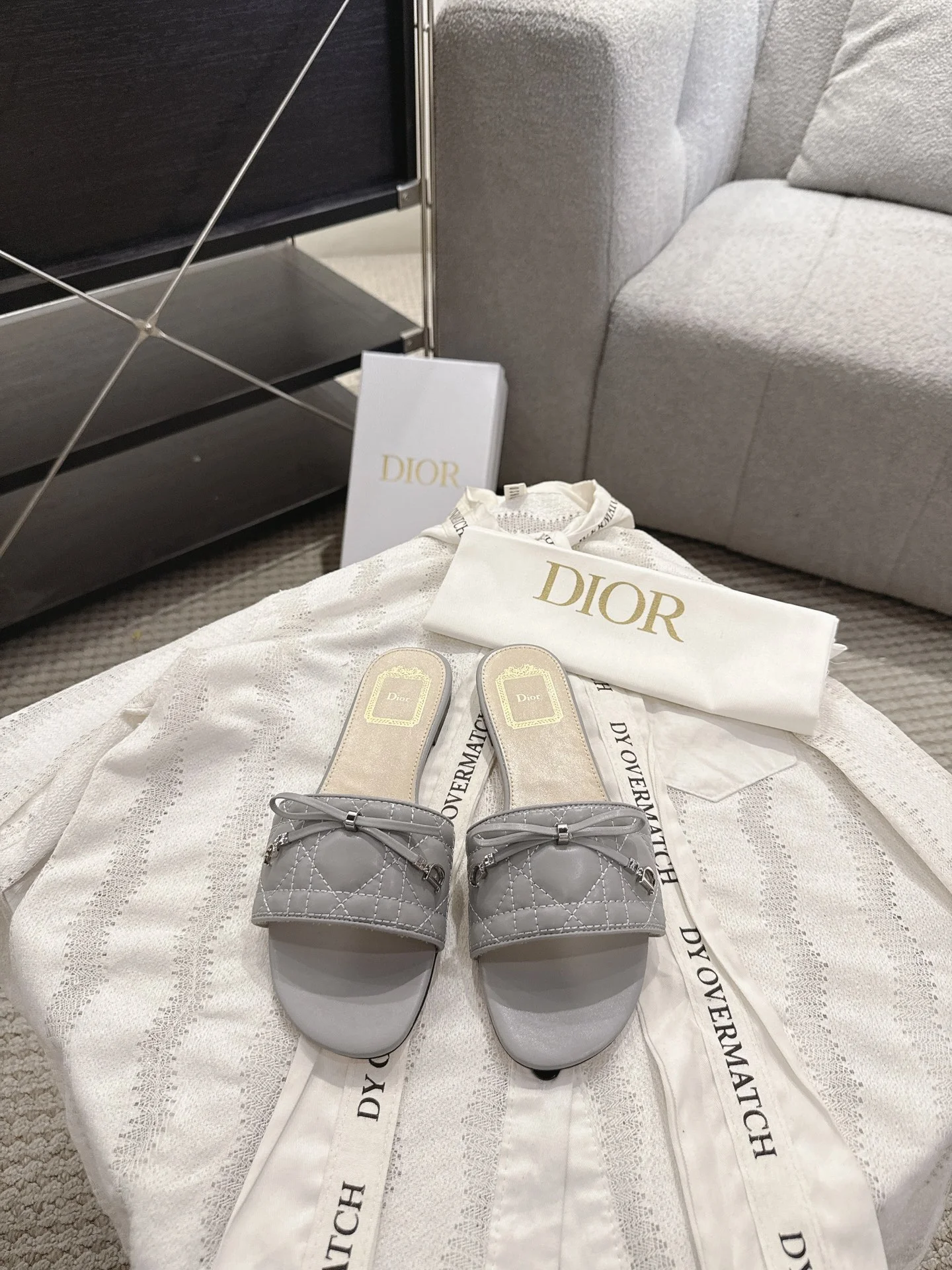 DIOR Flats Gray-Silver B20202609111746