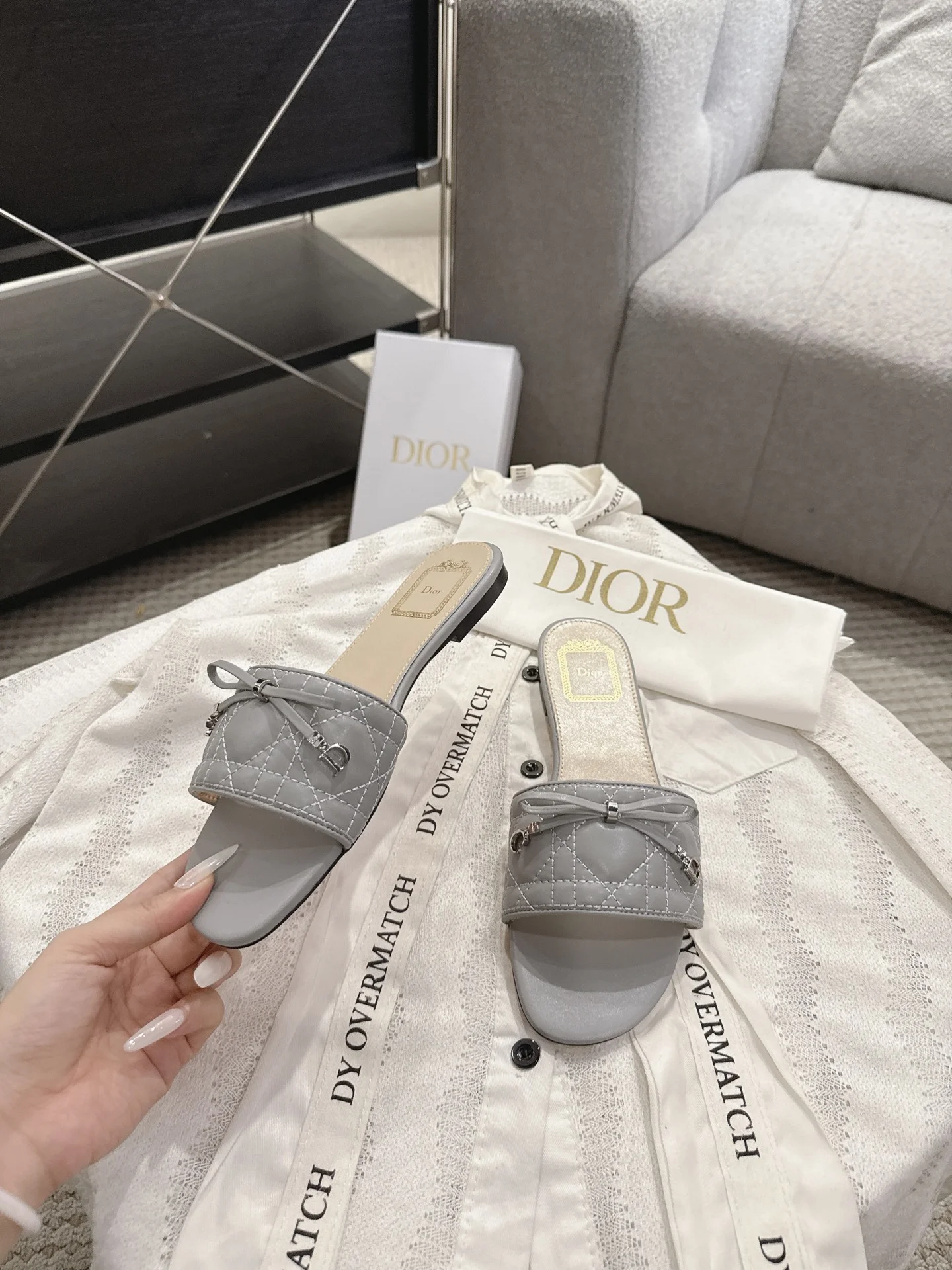 DIOR Flats Gray-Silver B20202609111746 - Image 3