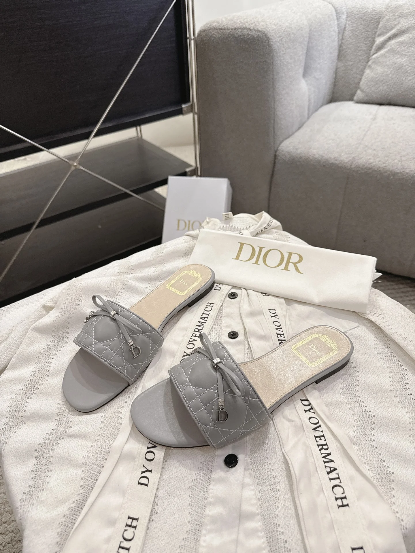 DIOR Flats Gray-Silver B20202609111746 - Image 4