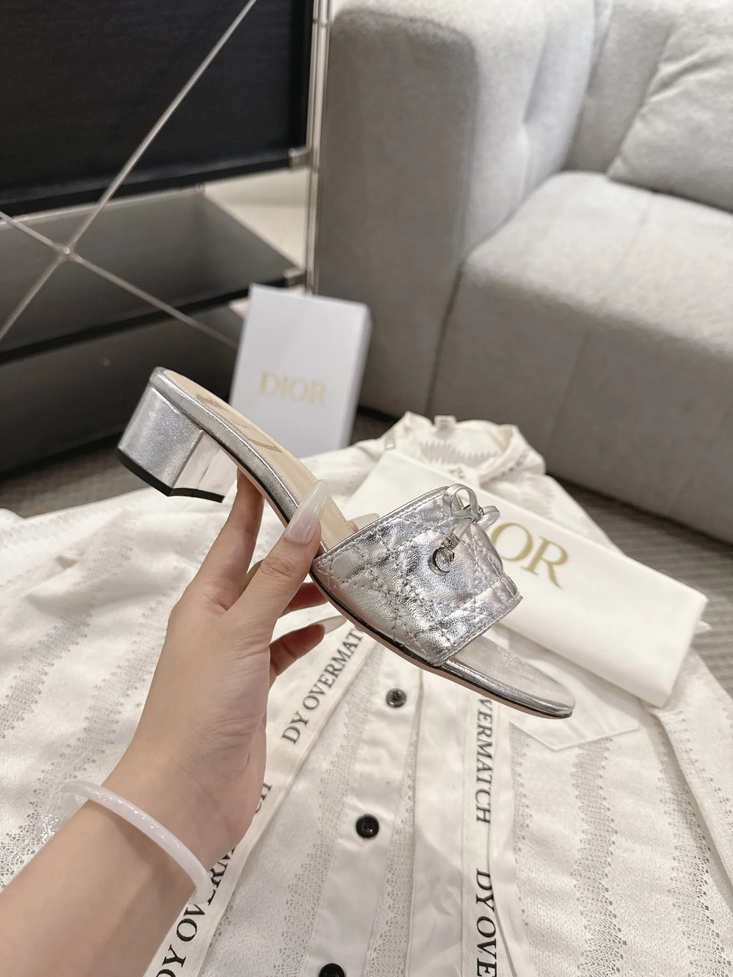 DIOR Flats Silver B40202609111750 - Image 9