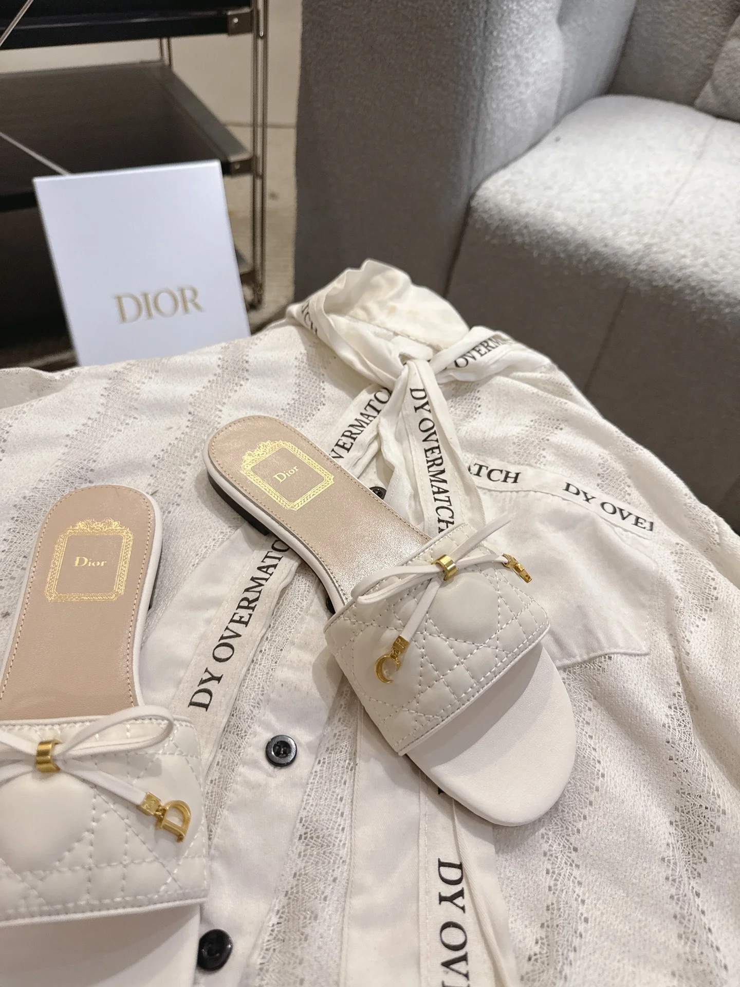 DIOR Flats White-Gold B20202609111742 - Image 3