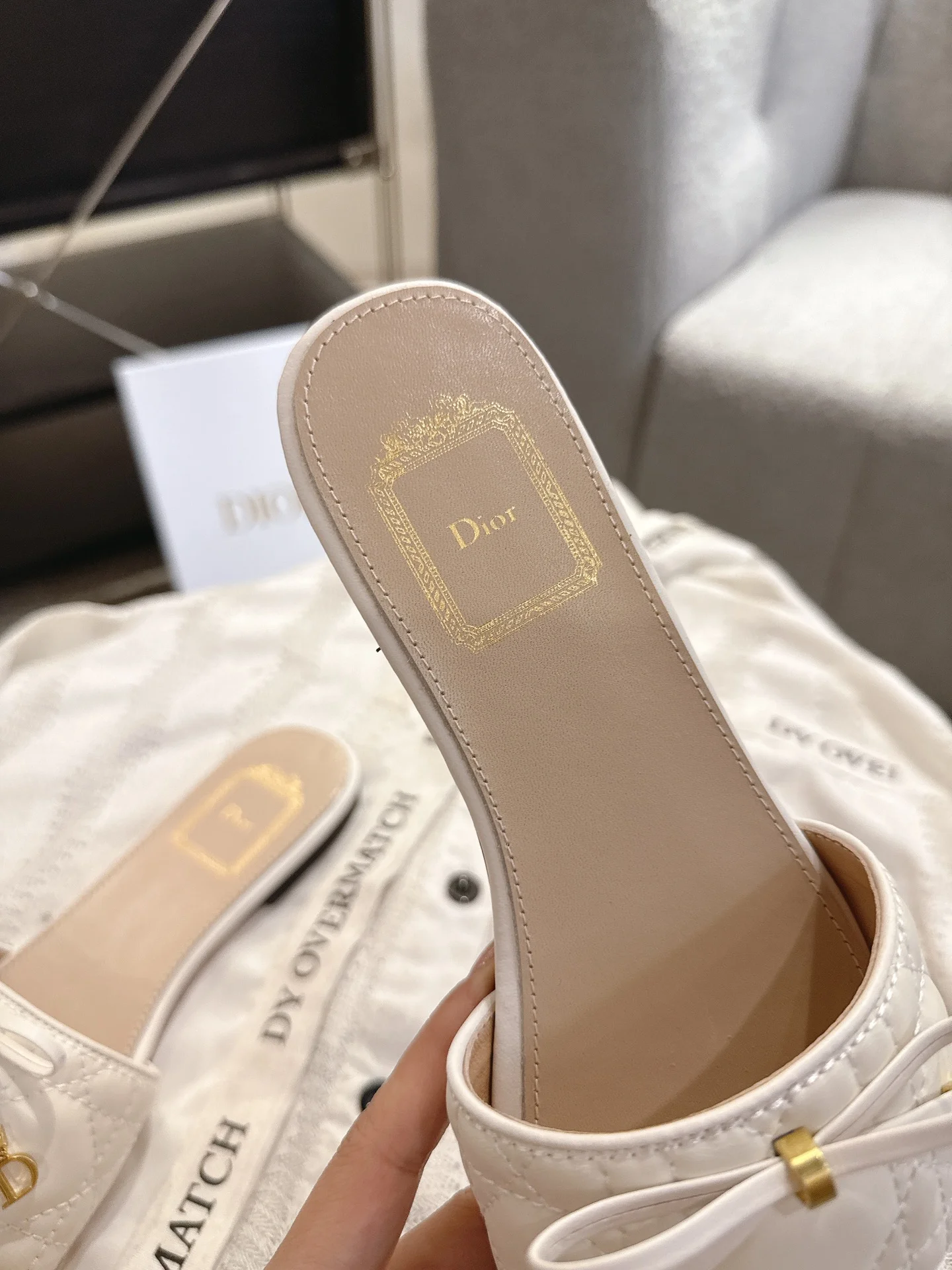 DIOR Flats White-Gold B20202609111742 - Image 4