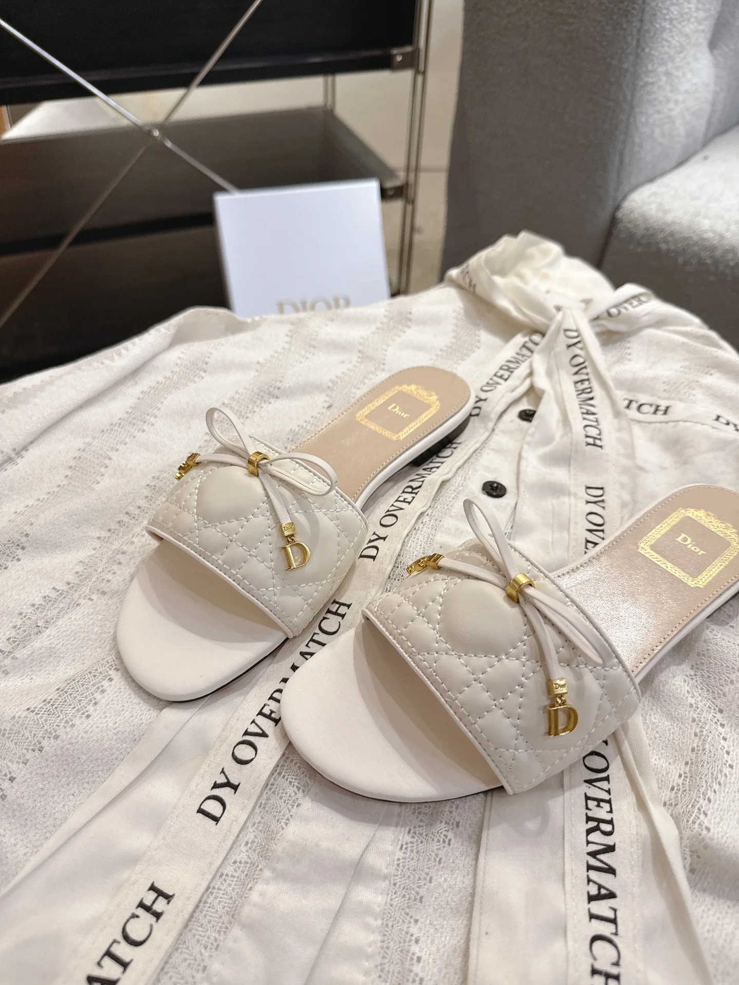 DIOR Flats White-Gold B20202609111742 - Image 5