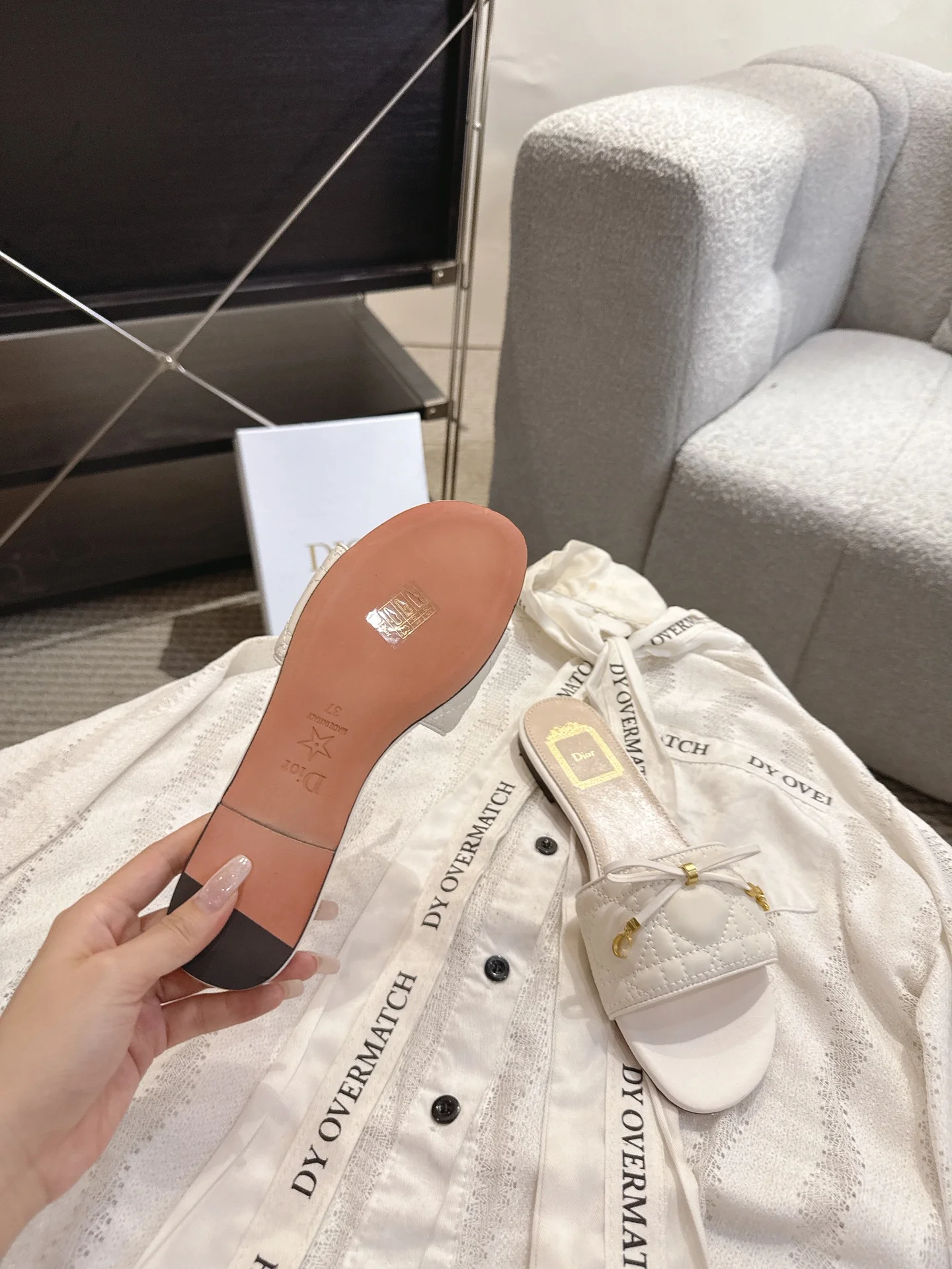 DIOR Flats White-Gold B20202609111742 - Image 6