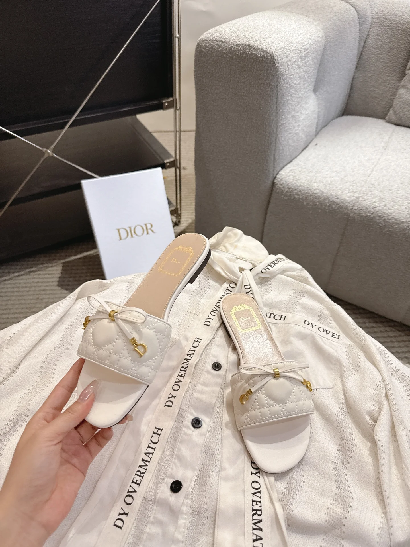 DIOR Flats White-Gold B20202609111742 - Image 7