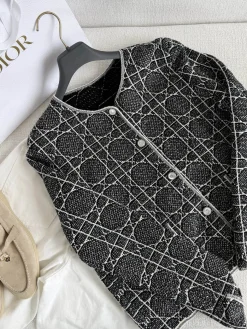 DIOR Jackets Special Yarn Black-White S-L D95202609062003