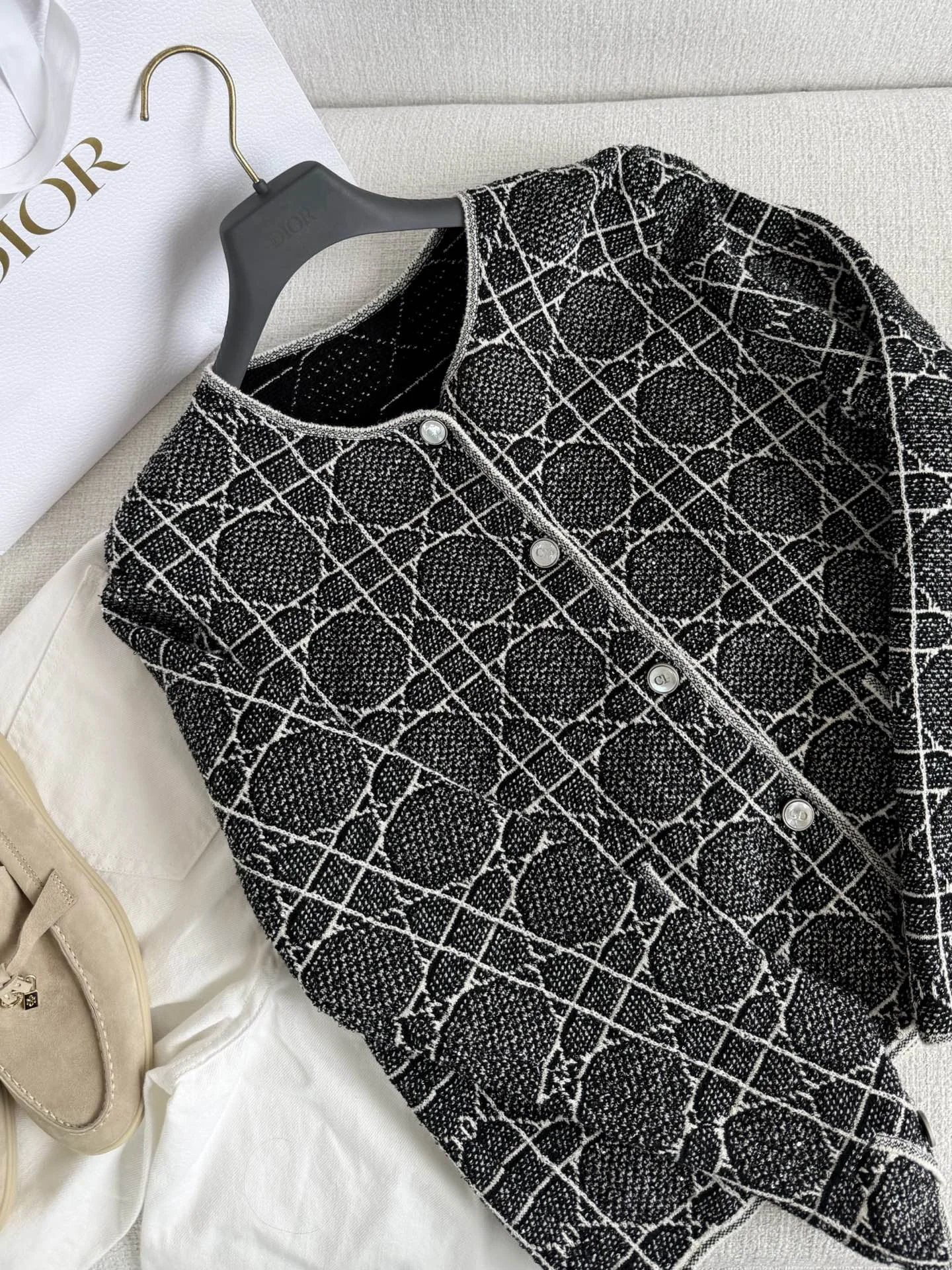 DIOR Jackets Special Yarn Black-White S-L D95202609062003