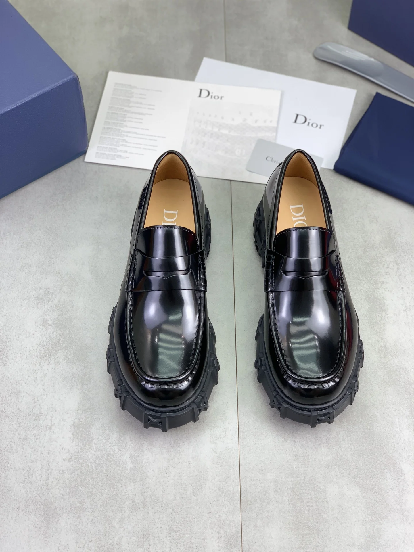 DIOR Loafers Calfskin Leather Black EU39-44 C80202609111080 - Image 2