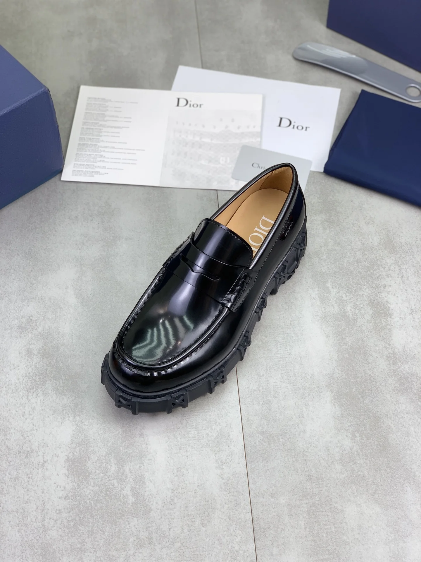 DIOR Loafers Calfskin Leather Black EU39-44 C80202609111080 - Image 4