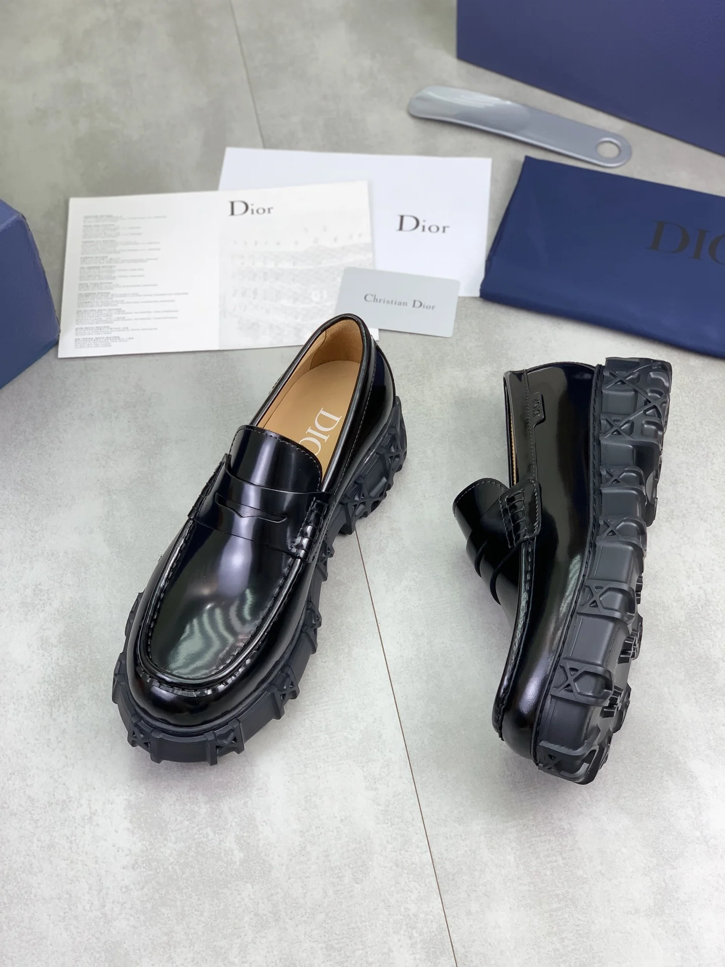 DIOR Loafers Calfskin Leather Black EU39-44 C80202609111080 - Image 5