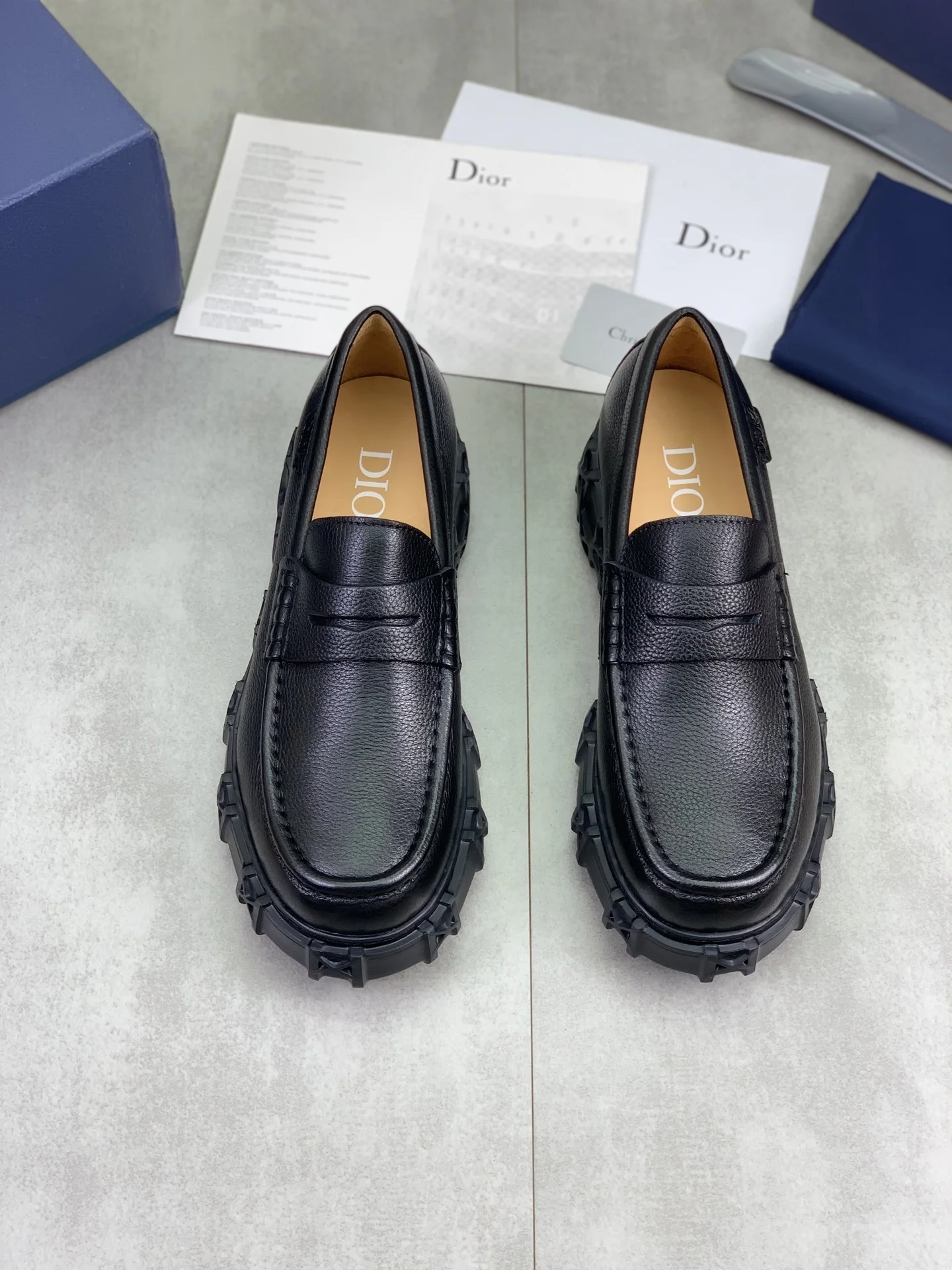 DIOR Loafers Calfskin Leather Black EU39-44 C80202609111082 - Image 2