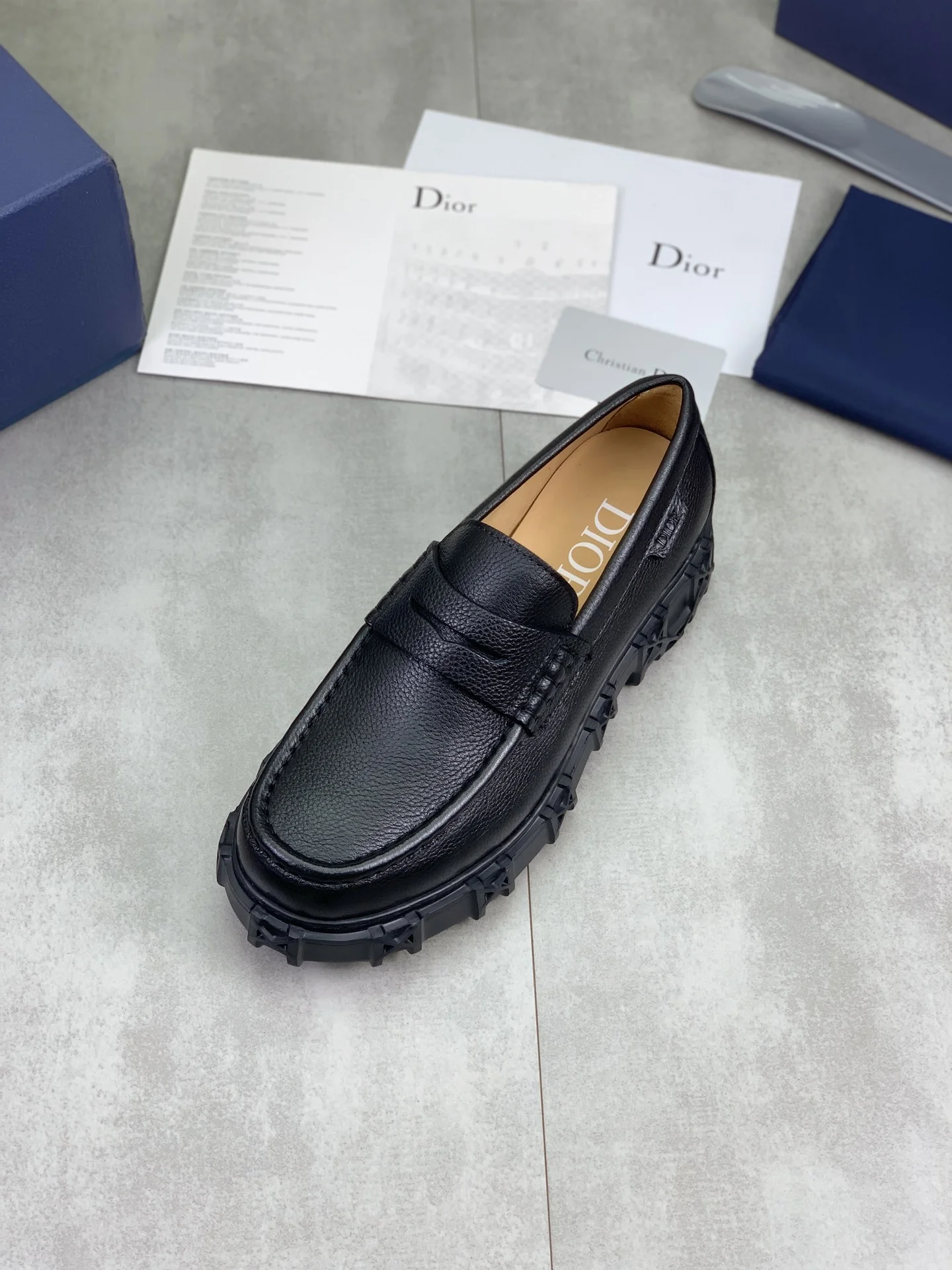 DIOR Loafers Calfskin Leather Black EU39-44 C80202609111082 - Image 4