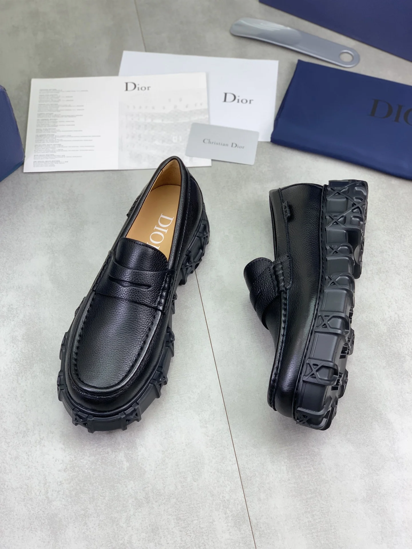 DIOR Loafers Calfskin Leather Black EU39-44 C80202609111082 - Image 5