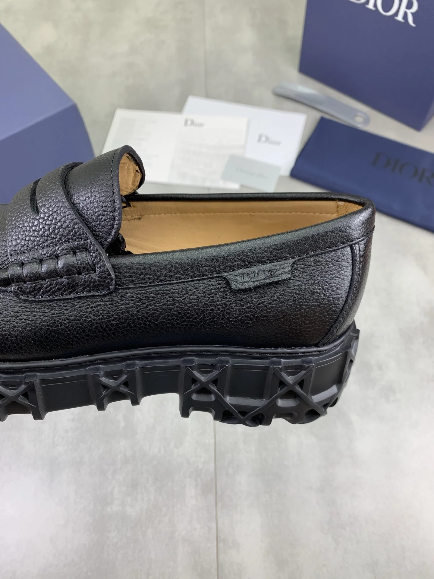 DIOR Loafers Calfskin Leather Black EU39-44 C80202609111082 - Image 7