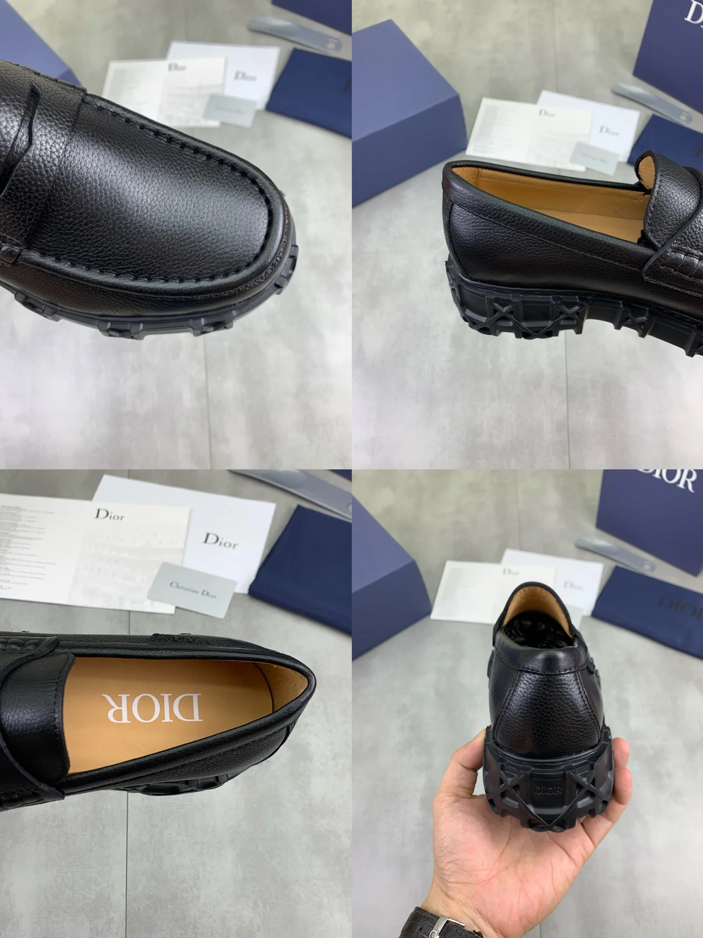 DIOR Loafers Calfskin Leather Black EU39-44 C80202609111082 - Image 9