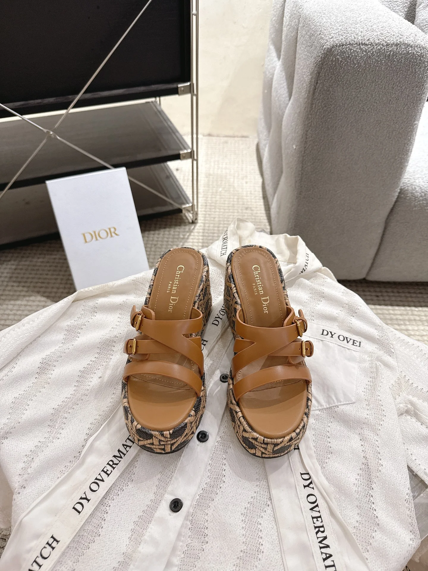 DIOR Mules Calf Leather Brown-Black EU35-40 B40202609111785