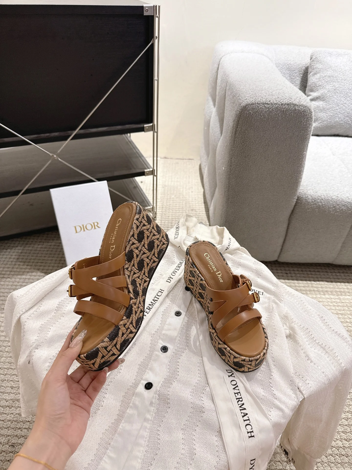 DIOR Mules Calf Leather Brown-Black EU35-40 B40202609111785 - Image 2